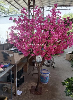 仿真三角梅树仿真勒杜鹃红花假树酒店婚庆落地花艺橱窗影视造景