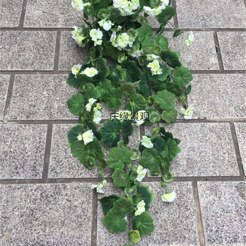 仿真海棠花壁挂藤条绿植楼盘外墙阳台栅栏植物墙装饰花藤蔓挂藤