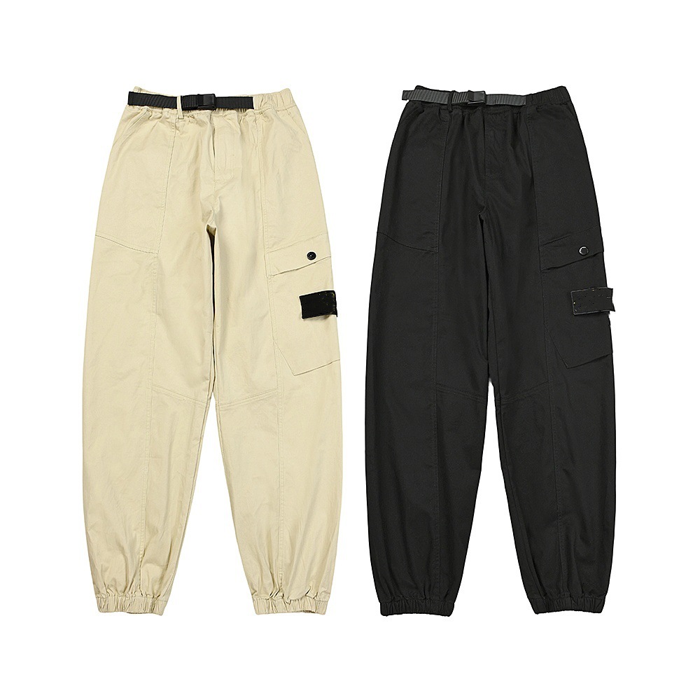 STONE欧美中性工装风束脚裤长裤