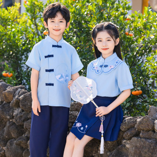 汉服套装 六一儿童节国风新中式 夏季 新款 幼儿园校服小学生表演班服