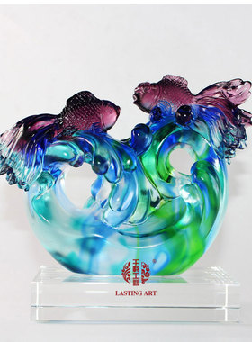 六合春琉璃送朋友生日礼物工艺品