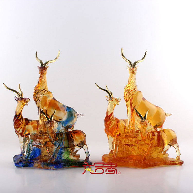 六合春 正品琉璃三阳开泰羊摆件三羊开泰创意家居商务装饰品包邮