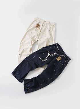 Epide Prefab 美式高街涂鸦泼墨扭缝剪裁弯刀裤阔腿宽松画家长裤