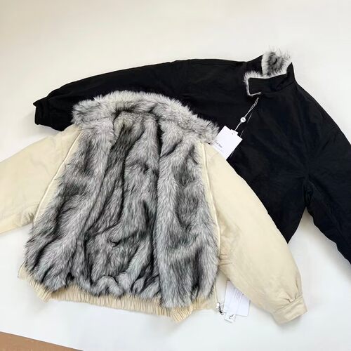 冬季狼王座山雕仿狼毛哈灵顿棉服外套男女加厚bomber夹克cleanfit