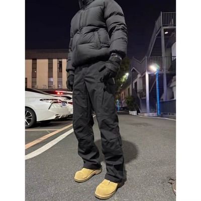 美式秋冬加绒三防LEAF户外战术裁片多口袋软壳直筒工装裤冲锋裤子