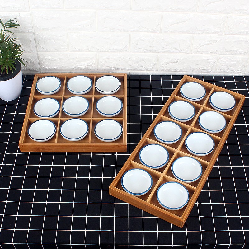 竹制日式和风多格料理寿司托盘