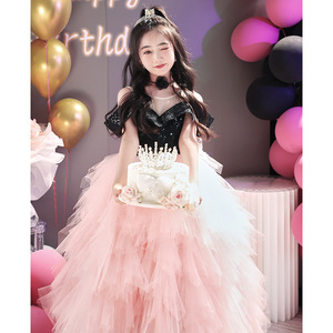 女童生日绝美日常可穿大童晚礼服儿童生日礼服女童公主裙高端洋气