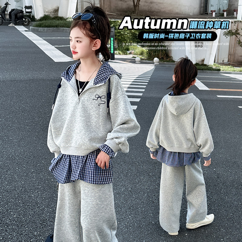 秋装搭配一整套高级感女童超酷拽姐套装2025新款春装洋气时髦