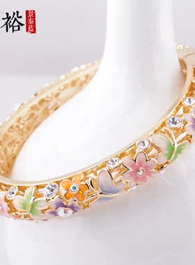 景泰蓝手镯珍裕合金礼物中国风女