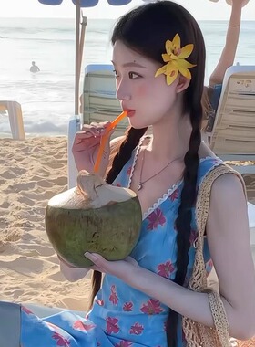 海边度假风黄色花朵发夹头花氛围感侧边夹发卡头饰旅游拍照发饰女