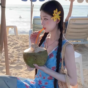 海边度假风黄色花朵发夹头花氛围感侧边夹发卡头饰旅游拍照发饰女