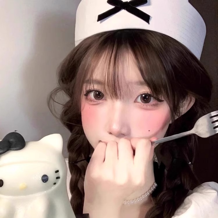 白粉色水手帽子甜妹护士帽少女感