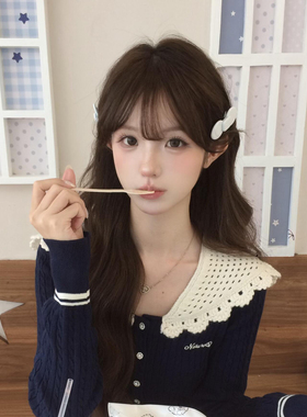 wer赵露思同款可爱花朵发夹少女蝴蝶结醋酸刘海夹发饰百搭边夹