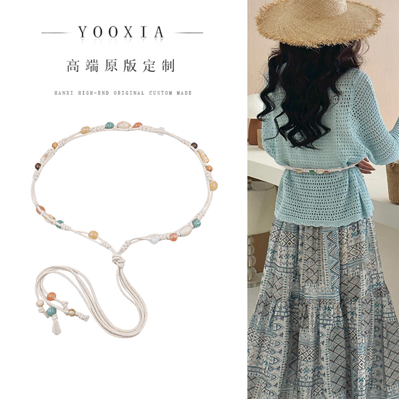 波西米亚民族风编织腰带女细绳子腰链配饰腰绳装饰配裙子2025新款
