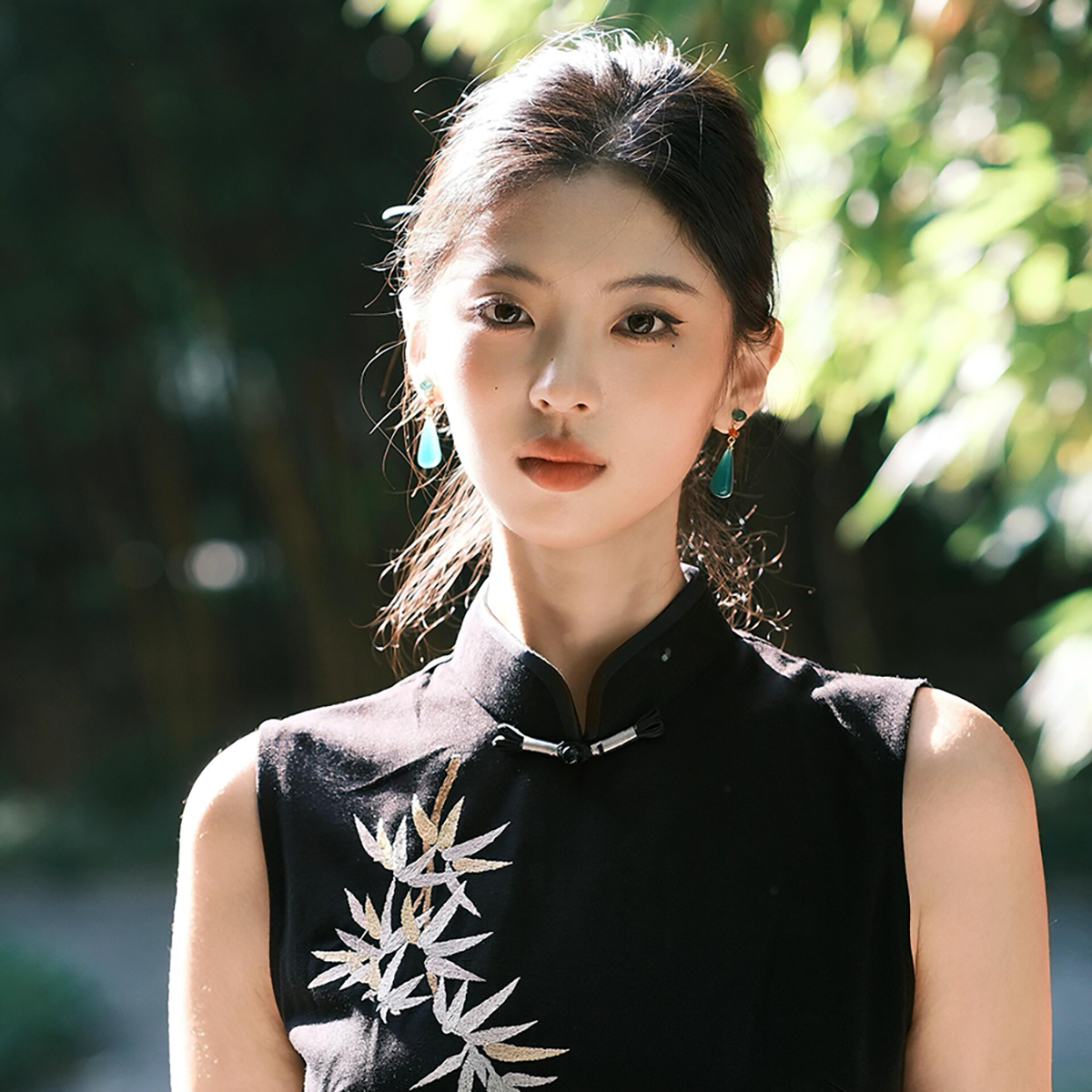 绿色耳环女古风新中式流苏耳坠