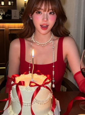 珍珠项链女轻奢高级感长款锁骨链