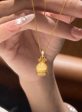 金店同款古法沙金拉丝暴富项链女
