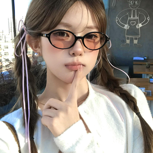 丝甜西柚粉高级感复古老钱风金属墨镜时尚网红猫眼清冷太阳眼镜潮