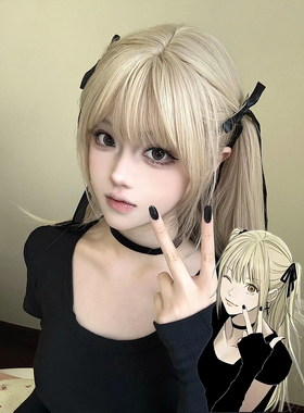 弥海砂cos黑色丝带蝴蝶结发夹女长飘带小对夹头饰甜酷双马尾发饰