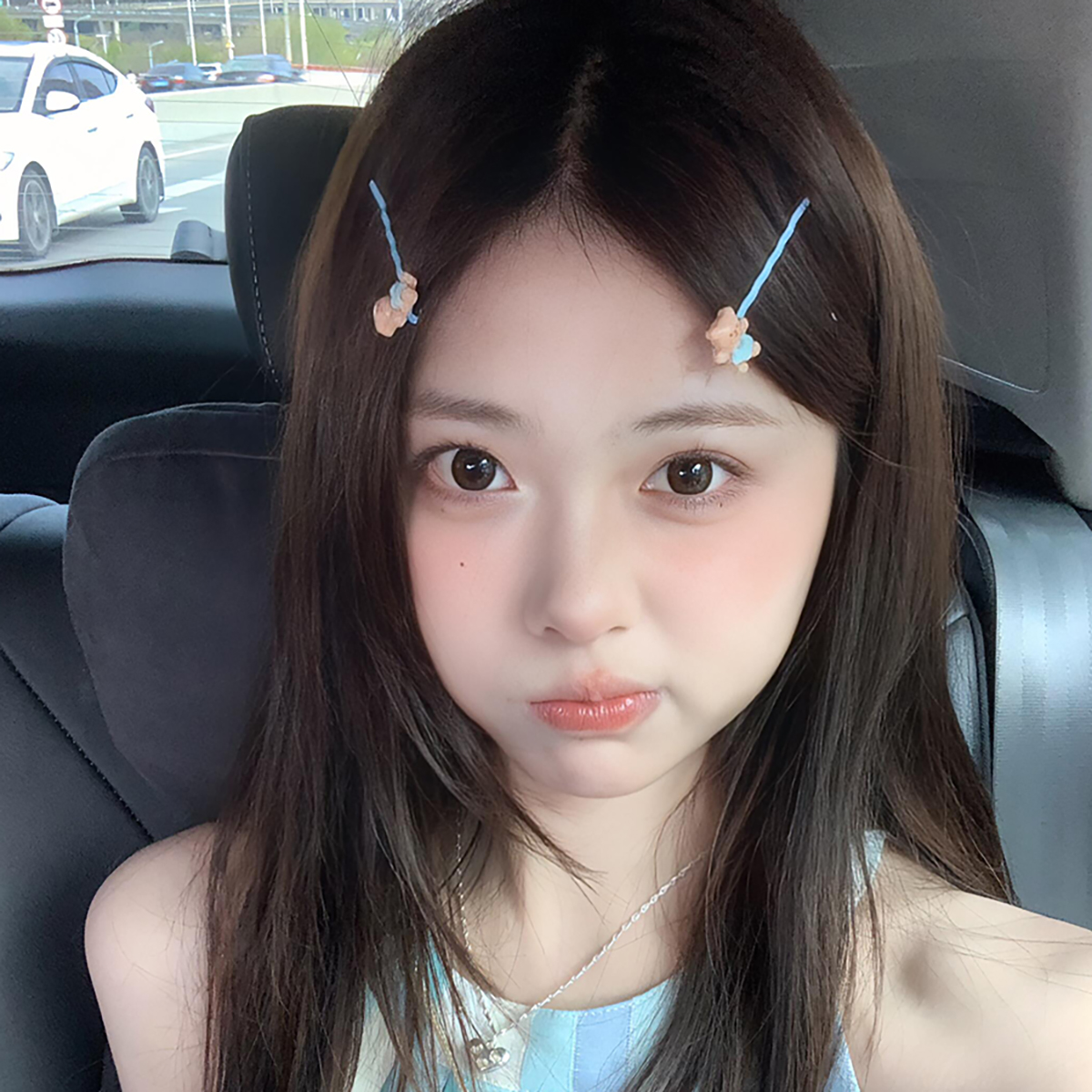 蓝色小熊卡通发夹BB夹碎发侧边夹