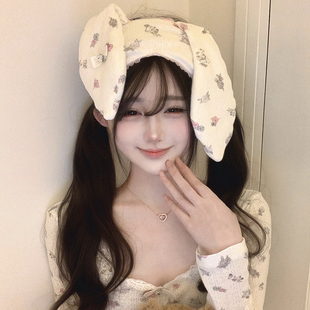 兔子耳朵眼罩女可爱二次元洗脸头巾发带缓解疲劳睡眠遮光睡觉专用