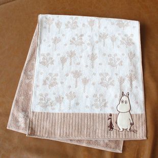 日单姆明纯棉毛巾 洗脸巾 无捻纱面巾柔软