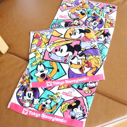 日单米老鼠纯棉毛巾面巾大方巾