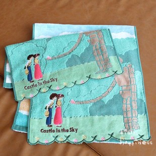 洗脸巾 毛巾 面巾 之城帕克&希达纯棉大方巾 日单天空