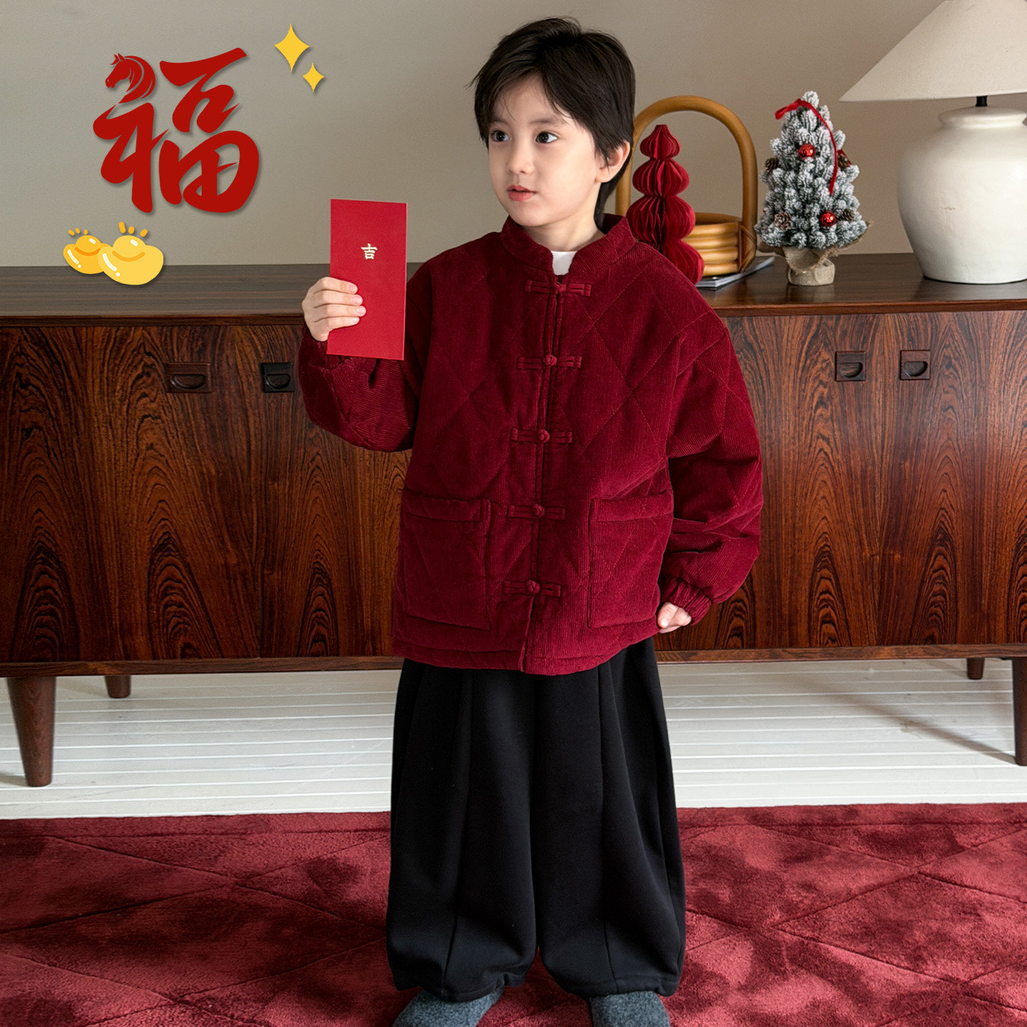 儿童汉服男童红色拜年服夹棉外套冬季新款唐装新中式国风过年衣服,童装/婴儿装/亲子装,普通外套,淘宝优惠券,粉丝福利购,淘宝优惠卷