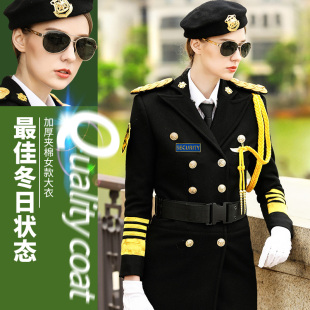 女式保安制服大衣呢子过膝长外套保安服装形象岗礼宾服售楼部制服