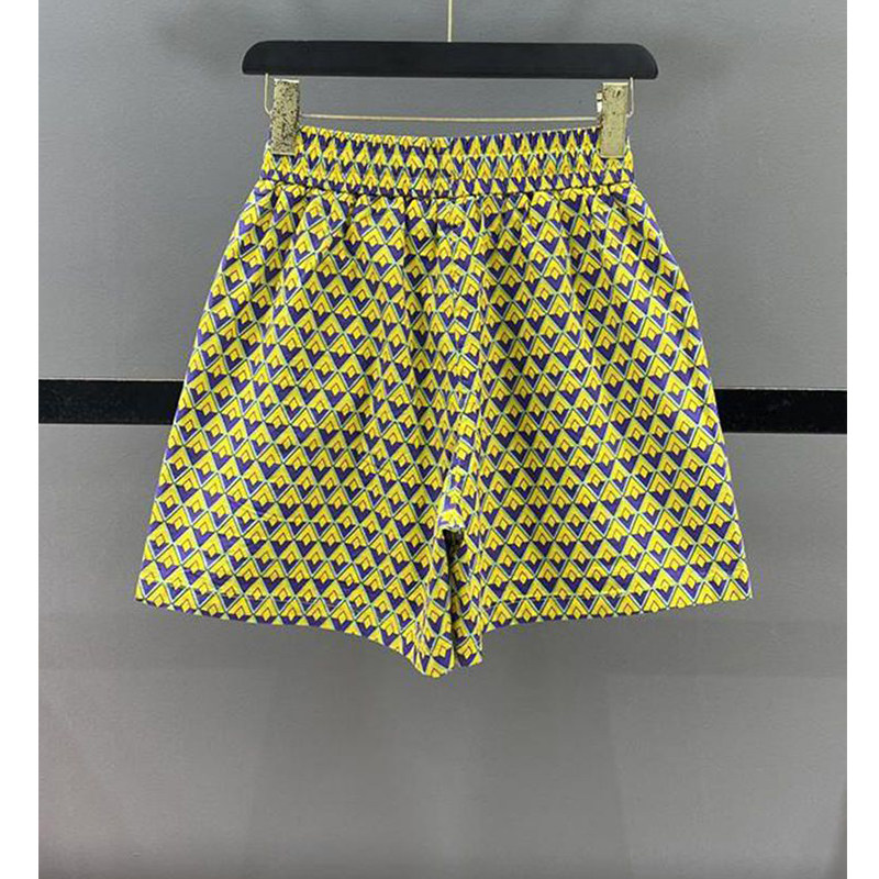 欧货大码高腰显瘦菱形格子印花休闲短裤女夏季新款宽松三分阔腿裤,女装/女士精品,休闲裤,淘宝优惠券,粉丝福利购,淘宝优惠卷