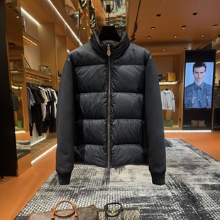 「Y8813」“针织拼接羽绒服“新款轻奢白鹅绒冬季保暖立领羽绒服