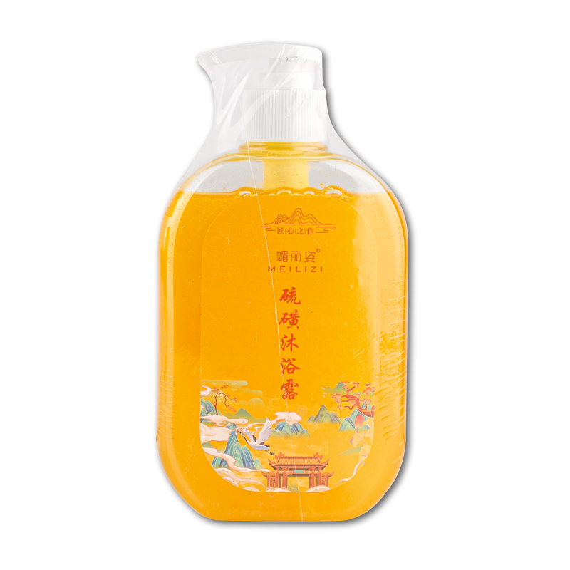 媚丽姿硫磺沐浴露408ml 后背出油痘痘深层洁净清爽洁肤沐浴液体皂