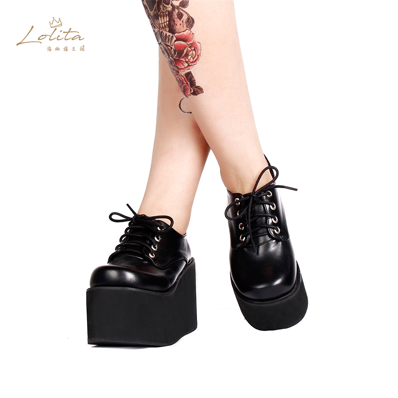 cospunk系带高跟单鞋