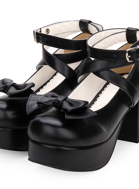 大促提前购热销LOLITA洛丽塔鞋蝴蝶结粗跟单鞋甜美公主鞋9812