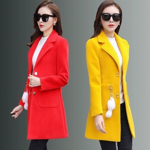 毛呢外套女中长款韩版2026秋冬新款洋气呢子女装修身显瘦妮子大衣