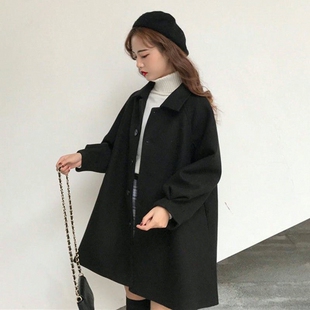 2026韩版学生森系毛呢外套女秋冬加厚中长款可爱呢子大衣女学生潮