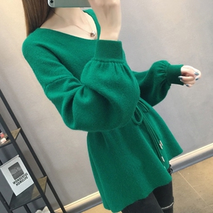宽松V领很仙的毛衣女洋气外穿慵懒风时尚春装2026年新款女装秋装