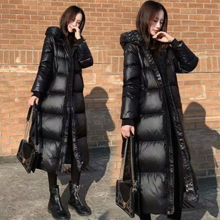 2026年新款黑色羽绒棉服韩版长款女士棉衣女加厚修身棉袄外套冬季