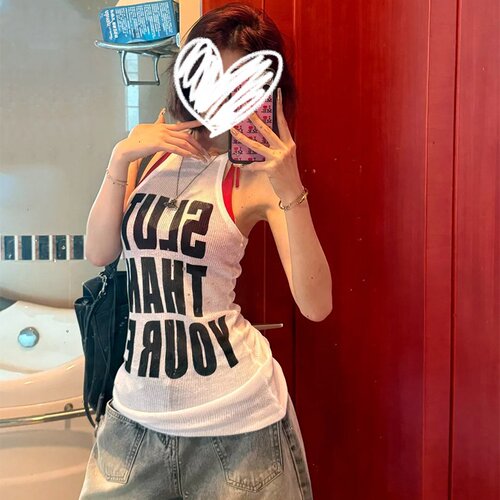 【赠运费险】字母印花吊带背心