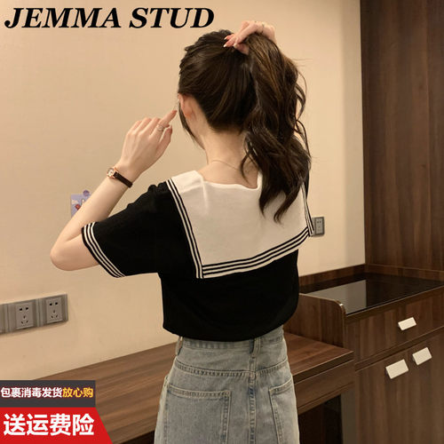 【赠运费险】学院风条纹系带上衣