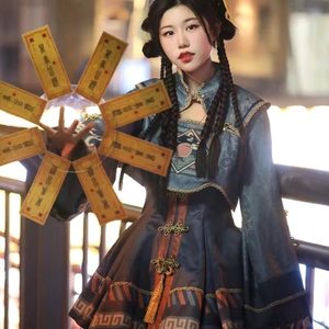 万圣节cos旋转盘樱姬lolita小僵尸黄符转盘药指道士装扮旋转盘