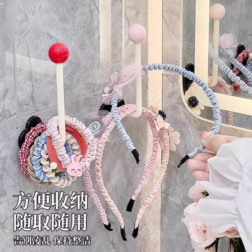 卫生间发圈收纳壁挂头绳发绳皮筋发箍头箍挂钩发饰挂钩粘钩挂墙架
