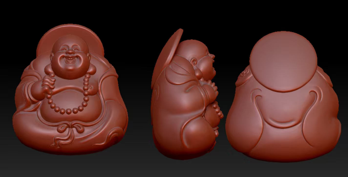 弥勒佛立体图stl木雕玉雕图3D可复制，不退不换
