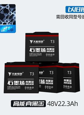 天能黑金电池48V/60V22.3AH电动车电池电瓶车蓄电瓶6-DZM-13.2