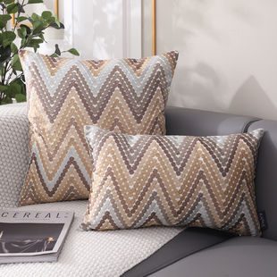 靠垫沙发抱枕绣花样板房大靠包客厅腰枕定做长方形靠枕 现代美式