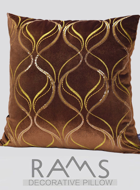 欧式沙发靠垫套法式样板房酒店床头靠包白色丝绒方枕几何绗棉抱枕