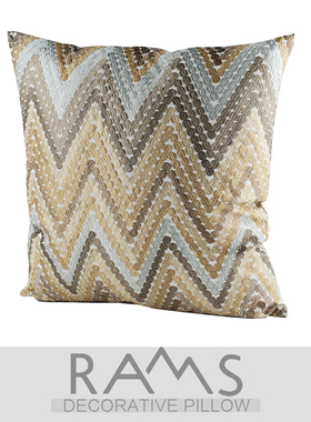 北欧沙发抱枕靠垫现代轻奢样美式板房靠包刺绣腰枕大靠枕套不含芯