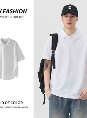实拍2026夏季新款夏季薄款弹力短袖POLO衫男款纯色翻领T恤