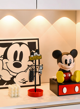 创意米奇摆件桌面收纳置物架装饰